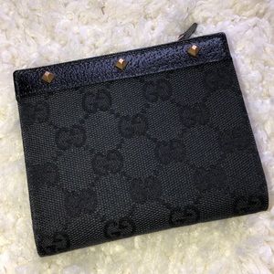 Gucci Authentic Black studded Wallet Like New